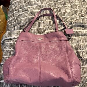 Coach Purple Shoulder Bag with Gold Hardware